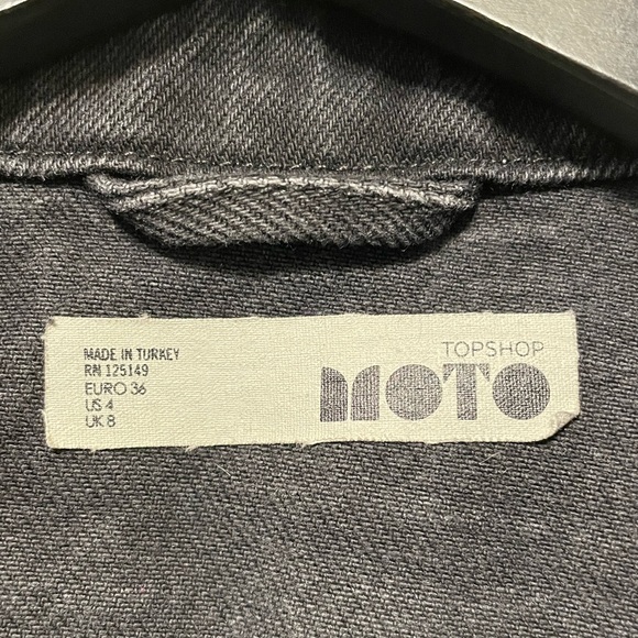 TopShop Black Fishnet Denim Jacket Size 4 - Picture 8 of 8